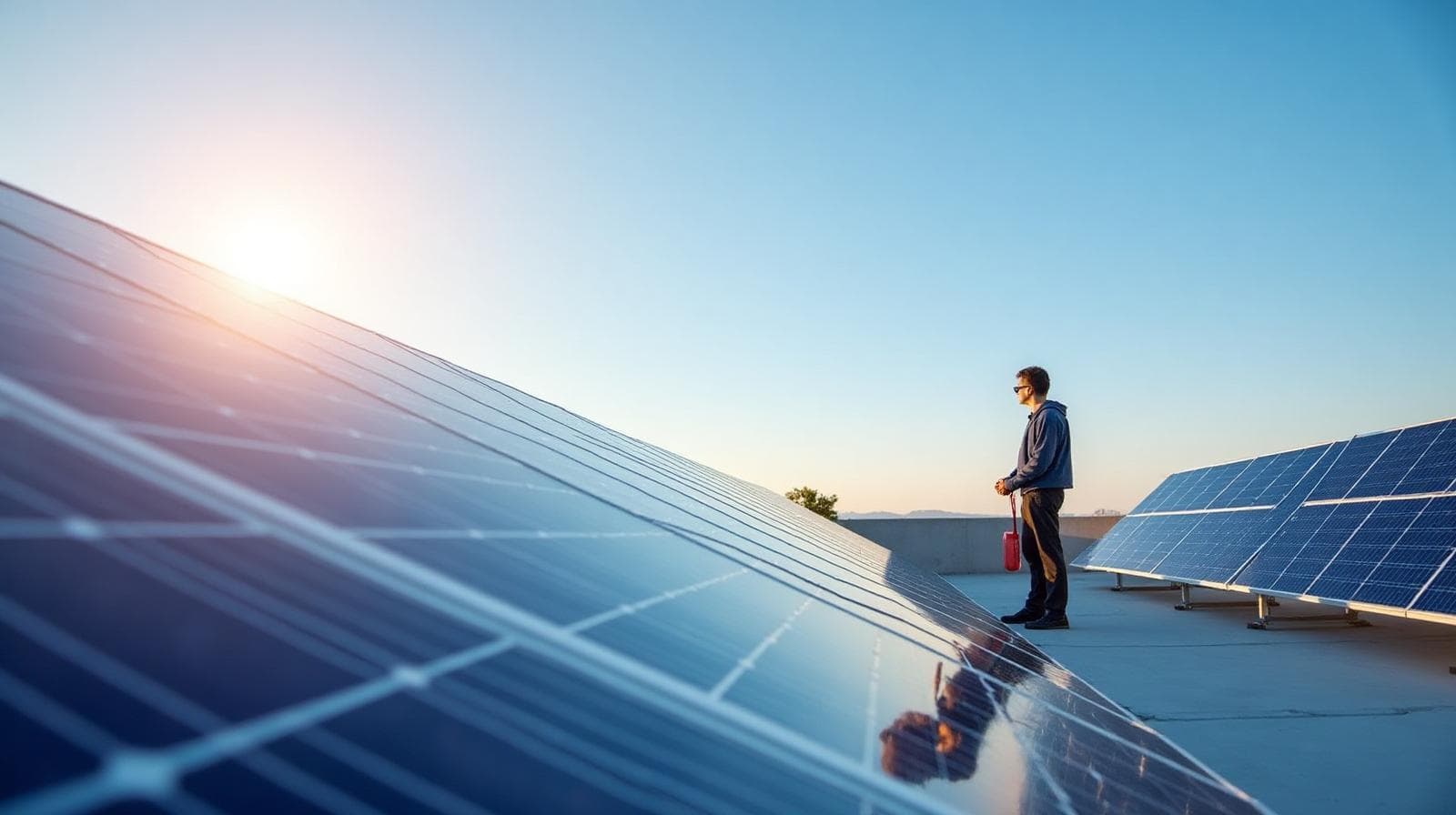Instalacion de paneles solares en azotea comercial